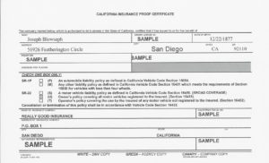 San Diego California SR22 Financial Responsibility Filing