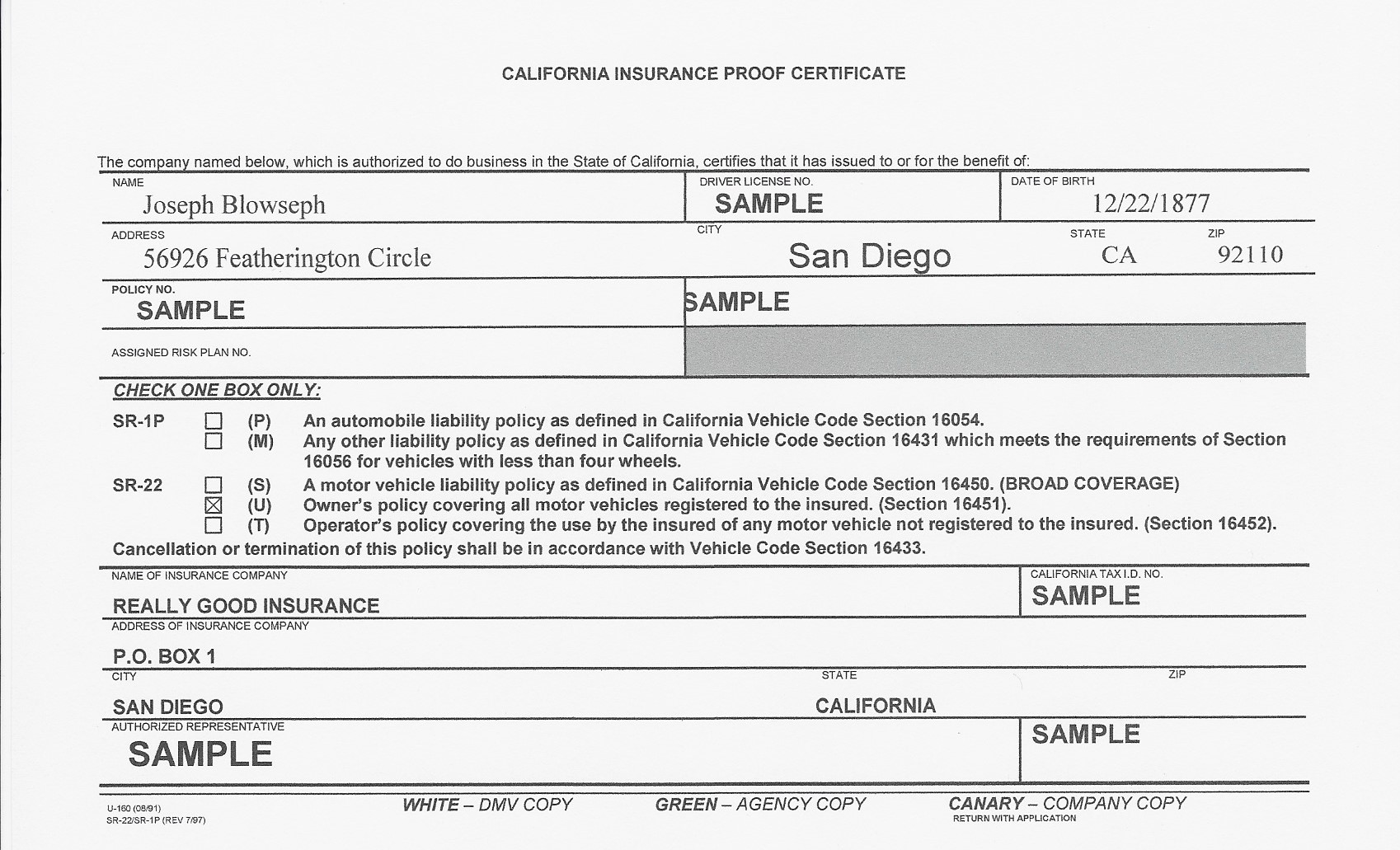 motor vehicle safety insurance underinsured credit score sr-22